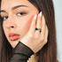Silicone Wedding Ring Sets for Couple - MetalBar & Metal Heart Collection. (Black - Gunmetal Gray / Rose gold)